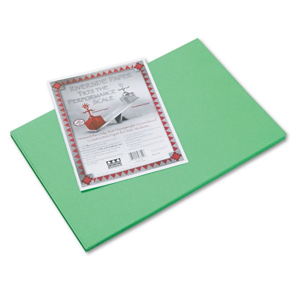 PAC103620 Pacon Riverside Construction Paper, 76 lbs., 12 x 18, Green, 50 Sheets/Pack