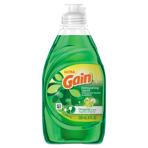 PGC97614 Gain Dishwashing Liquid, Gain Original, 8 oz. Bottle, 18/Carton