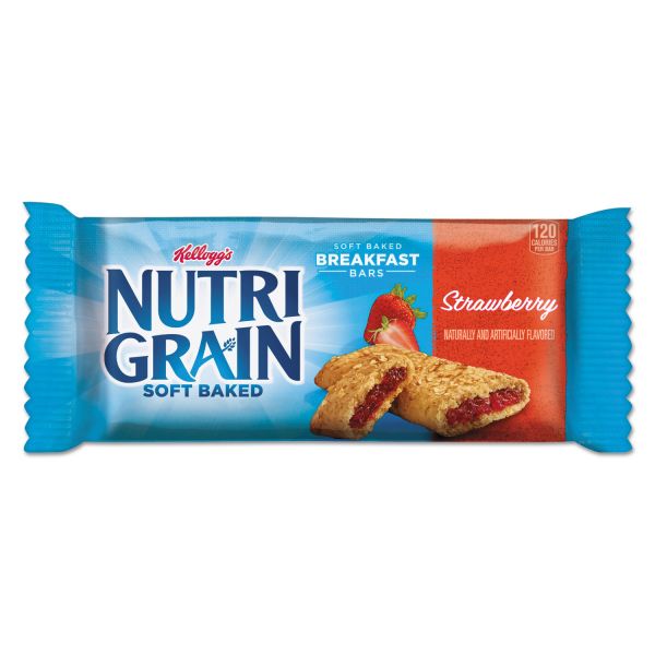 KEB35945 Kellogg's Nutri-Grain Cereal Bars, Strawberry, Indv Wrapped 1.3oz Bar, 16/Box