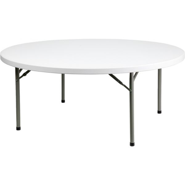 FHFDADYCZ180RGWGG Flash Furniture 72'' Round Granite White Plastic Folding Table