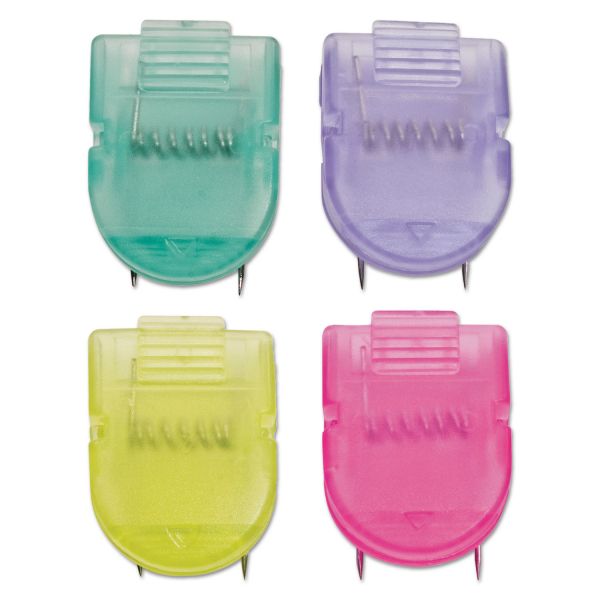 AVT75306 Advantus Fabric Panel Wall Clips, Standard Size, Assorted Cool Colors, 4/Pack