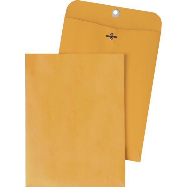 QUA37894 Quality Park Clasp Envelope, 9 1/4 x 14 1/2, 28lb, Brown Kraft, 100/Box