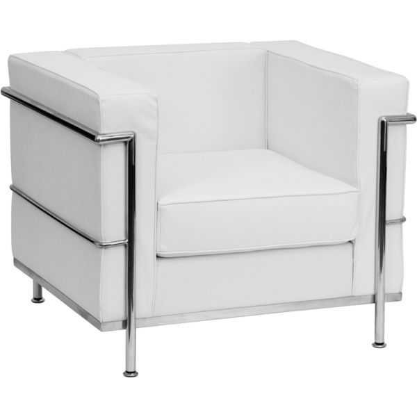 FHFZBREGAL8101CHAIRWHGG Flash Furniture Contemporary White Leather Chair