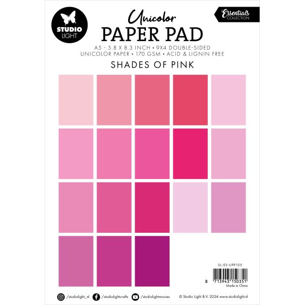Studio Light Essentials Unicolor Paper Pad 5.8"X8.25" 36/Pkg ...