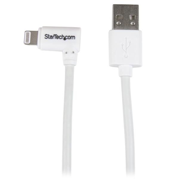 SYNX4205399 StarTech.com Angled Lightning to USB Cable - 2m (6ft) - White