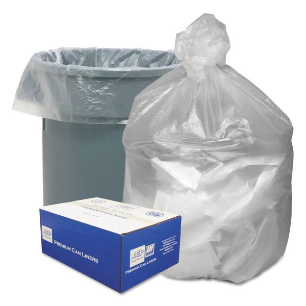 WBIGNT3860 Good 'n Tuff High Density Waste Can Liners, 55-60gal, 12 Microns, 38x58, Natural, 200/Carton